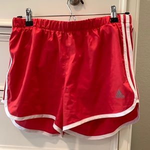 Adidas red athletic shorts